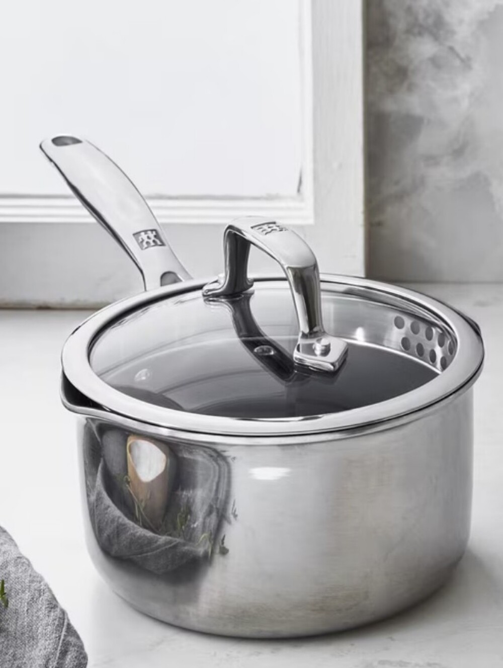 Zwilling Energy Plus 2QT Stainless Steel Ceramic Nonstick Saucepan w/Lid